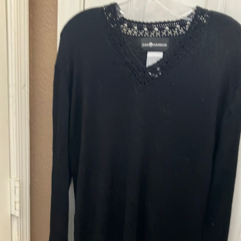 FINAL MARKDOWN Sag harbor open work sweater xl